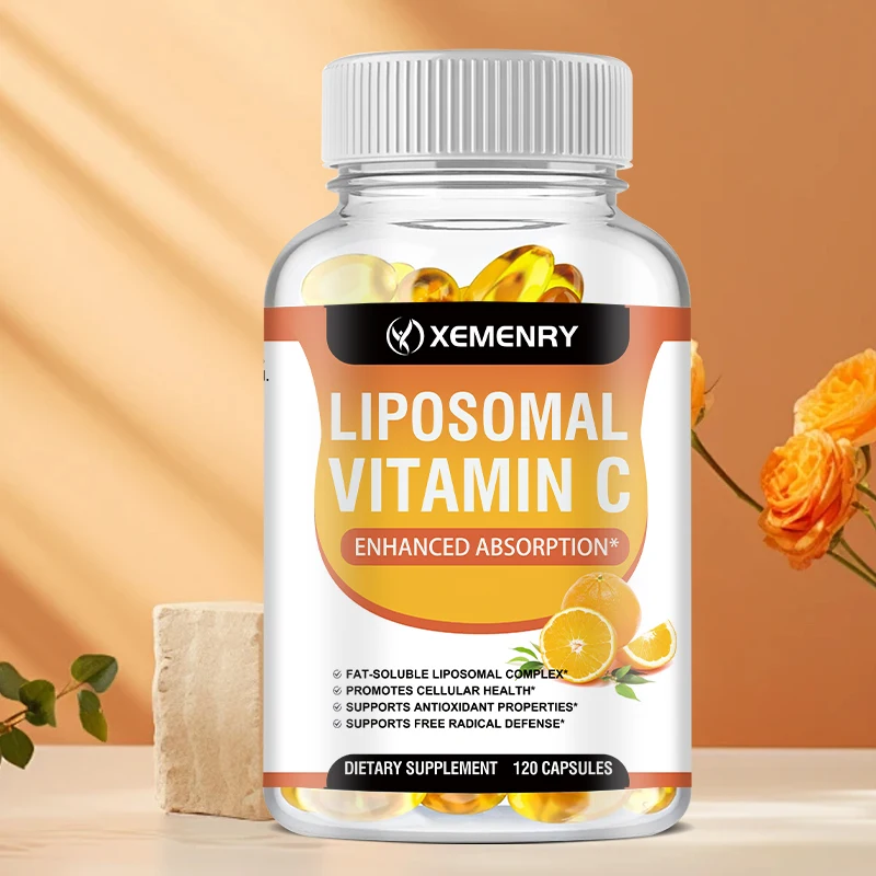 Integratore di vitamina C liposomale-salute del sistema immunitario, antiossidante, vitamina C ad alto assorbimento-120 capsule