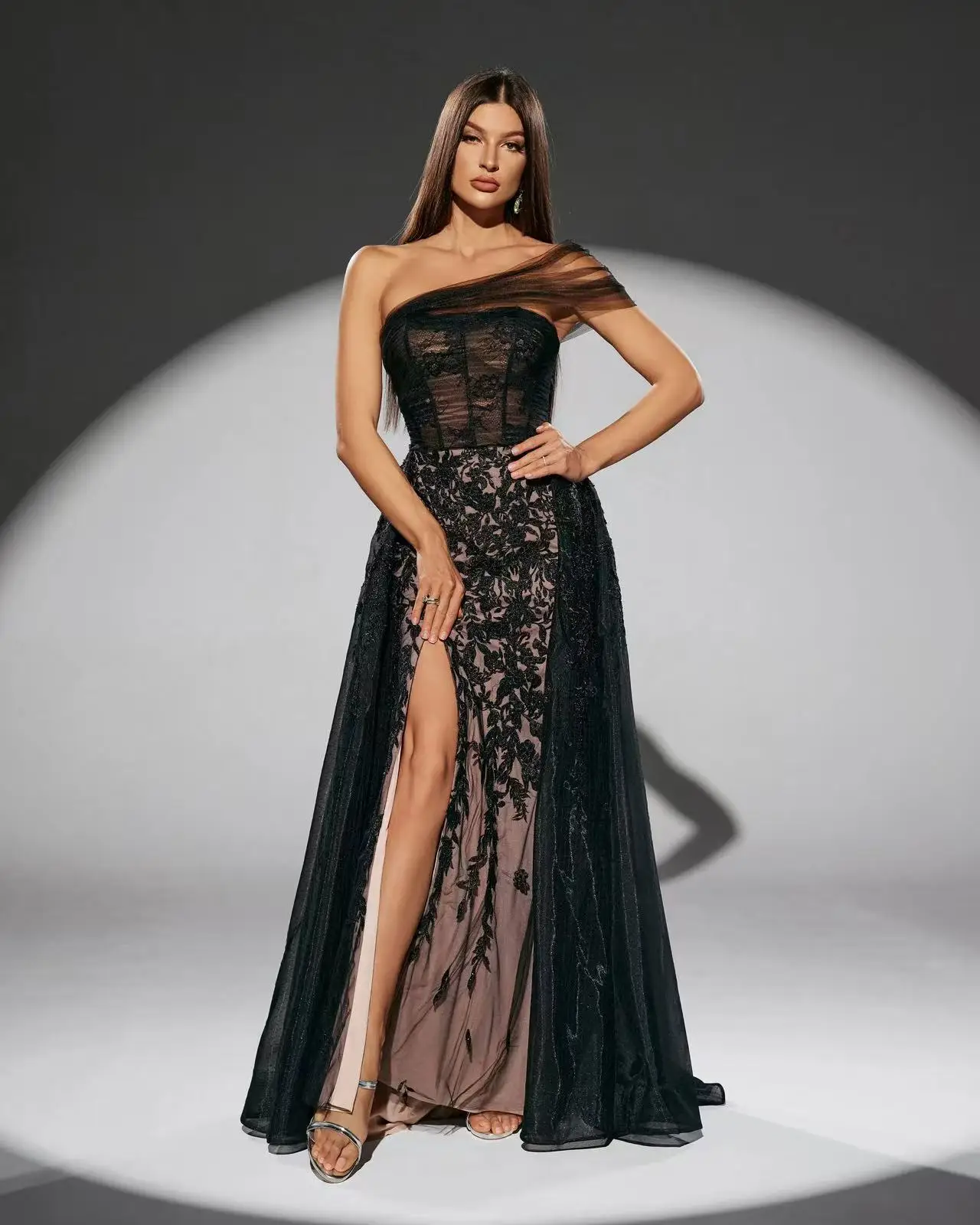 

Shalimar Zhang Black Long Luxury Dress Party dresses For girls gowns diamond Handmade For Women Wedding Party Customized