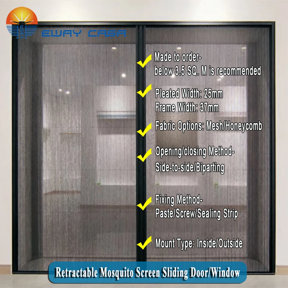 Custom Retractable Fly Screen for Sliding Doors Windows Features