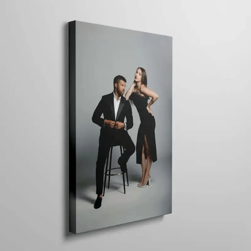 Custom Portrait Canvas Wall Art – UV-Printed Mixed-Media Painting with Pine Frame; Personalized Decor for Living Rooms, Bedrooms