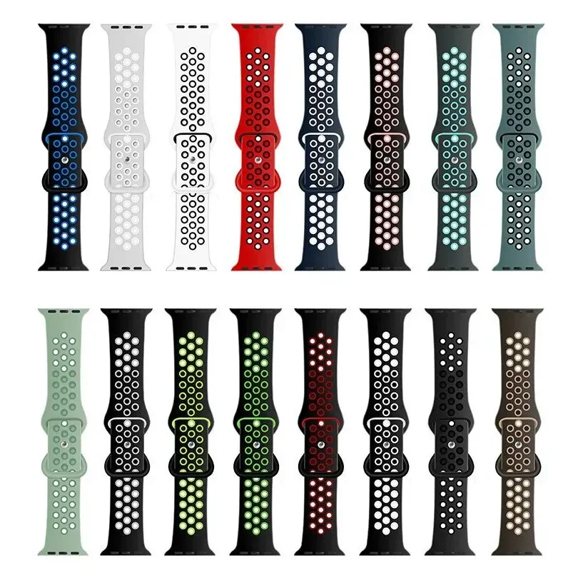 Podwójny wymienny silikonowy pasek do zegarka na nadgarstek do serii Apple IWatch — zdjęcie 2