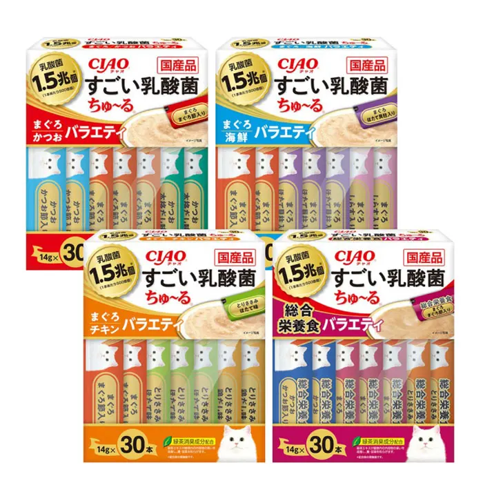 INABA CIAO CIAOChuru Churu Seugoi Lactobacillus 14G x 30P variety cat snack