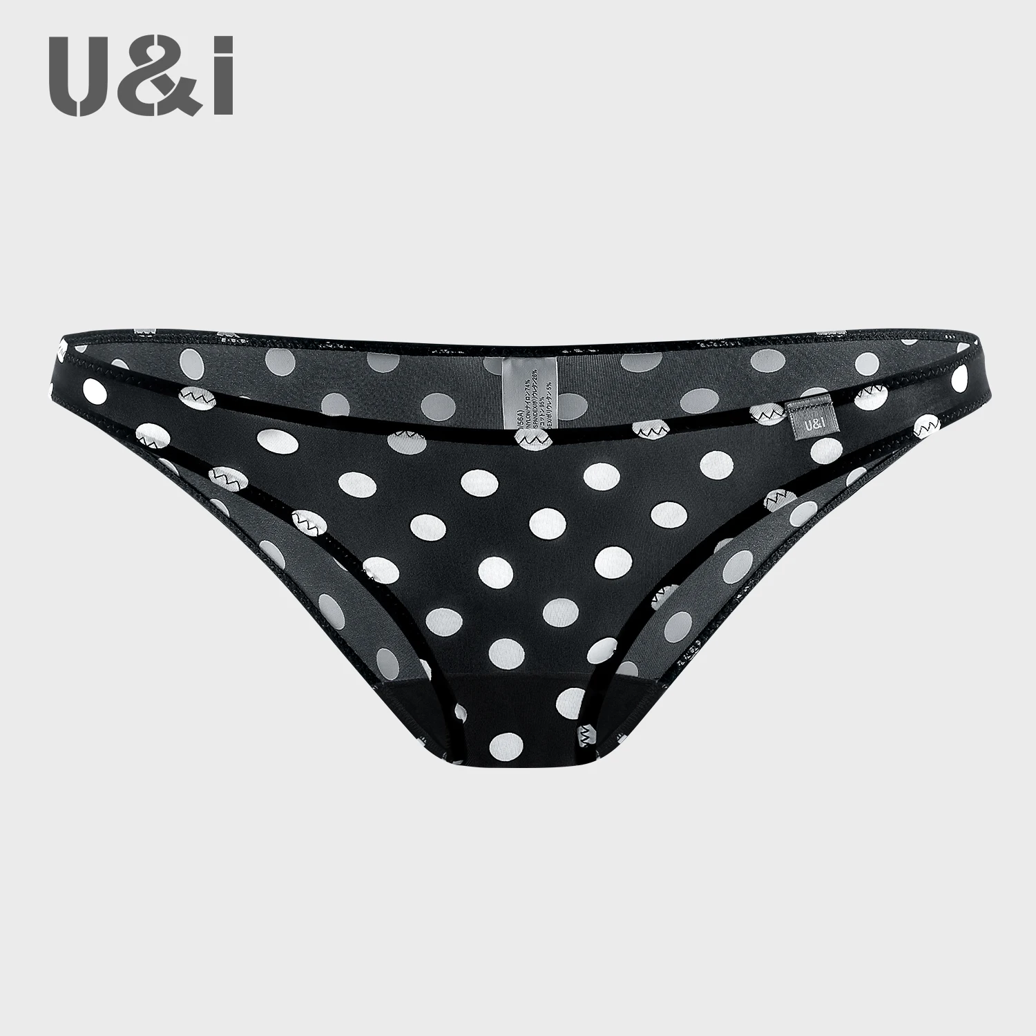 U&I sexy briefs women\'s low waist Japanese bikini seamless dots light and slightly transparent elastic nylon