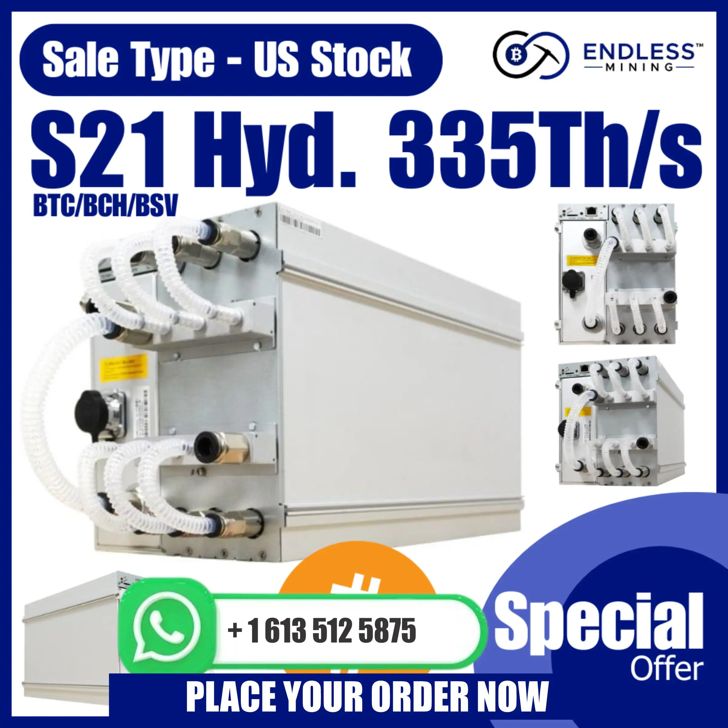 JY Cosmic Deal! Buy 5 Get 3 Free Bitmain Antminer S21+ Hydro 338TH | SHA-256 | Bitcoin miners, Delivery Worldwide Ready to Ship