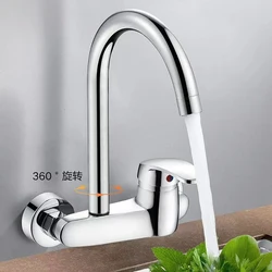 Grifo de agua fría y caliente de latón para cocina, válvula mezcladora de lavabo, grifo universal