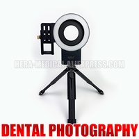 Mobile Phone Dental Photography Ring Light, Adjustable Color Temperature and Brightness - 100mm Macro Lens, CPL lens and Tripod