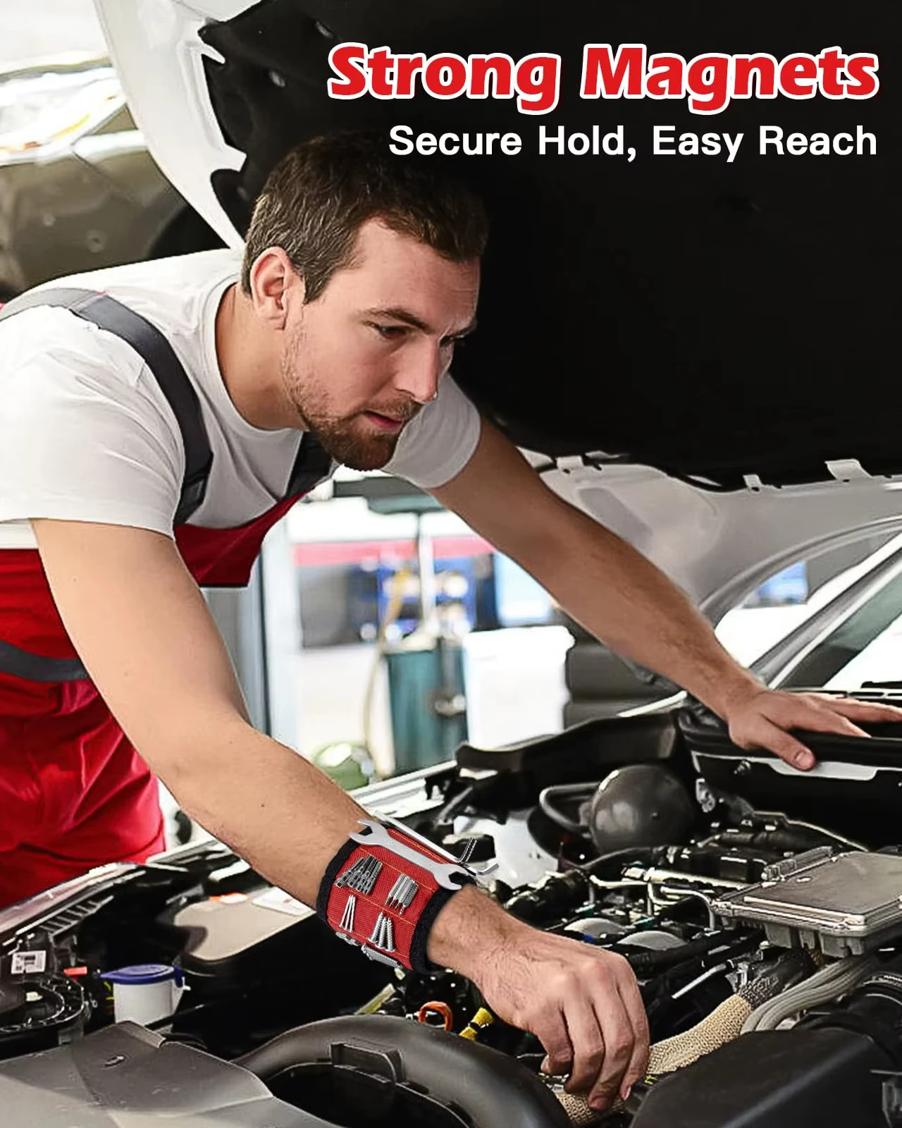 Strong Magnetic Wristband Portable Tool Bag Electrician  Adjustable Wrist Belt Screws Small Metal Nails Bolts image 2