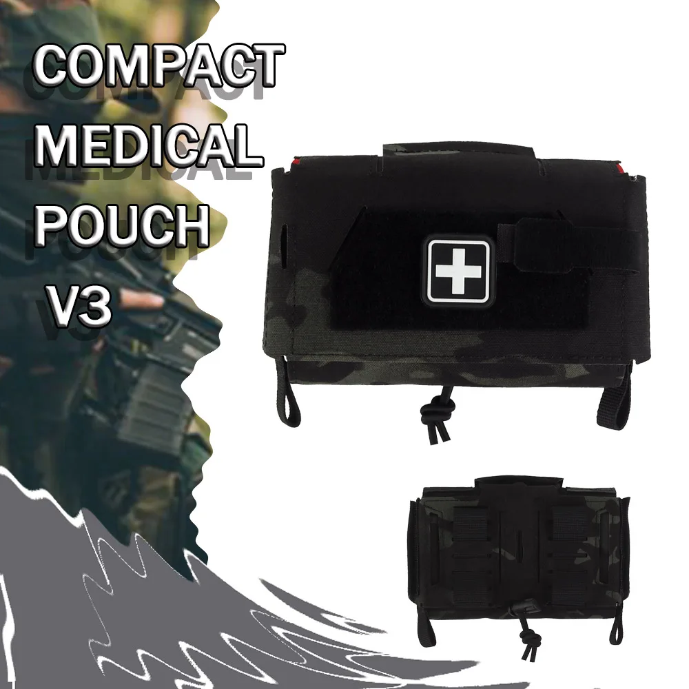 

Compact First Aid Kit V3Portable IFAK Medical First Aid Kit for Hunting Vest Plate Carrier Waist Belt Gear Camping First Aid Bag