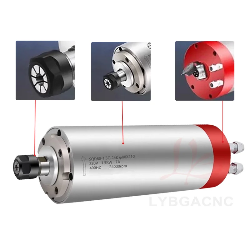 Ly novo motor de eixo refrigerado a água de alta velocidade para trabalhar madeira pedra plástico metal escultura máquina uso opcional 800w 1.5kw 2.2kw
