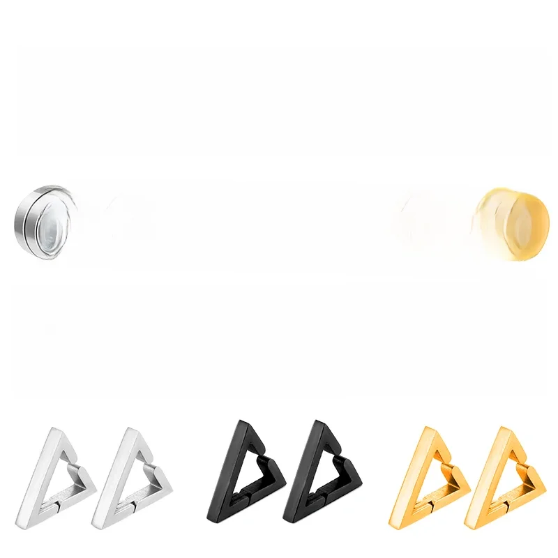 Boucles d'oreilles créoles gothiques pour hommes et femmes, faux clip d'oreille, acier inoxydable, indolore, non piercing, cadeaux de bijoux, 1 paire