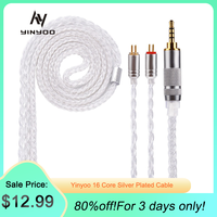 Yinyoo 16 Core Silver Plated Cable 2.5/3.5/4.4mm Upgrade Cable With MMCX/2PIN/QDC for BLON BL-01 BL-03 KZ ZAX ASX EDX TRN V90S