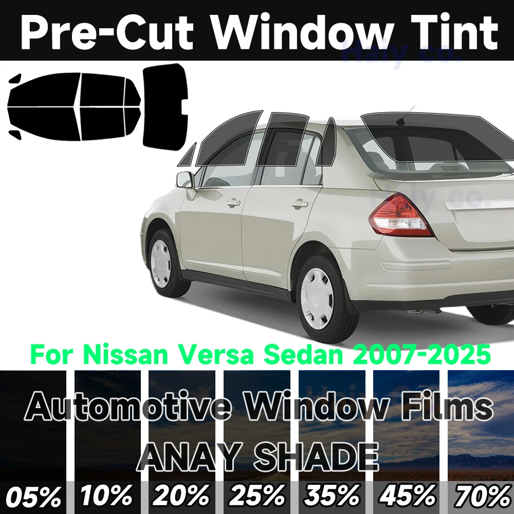

Precut Window Tint Car for Nissan Versa Sedan 2007-2025 Auto Sticker Sun Uv Blocking Heat 2Ply Window Protector Privacy Films