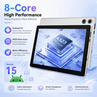 10.1 Inch Android15 Tablet A10,Octa‑Core A523 CPU,20GB(3+17GB Virtual) RAM 64GB ROM,1280*800 IPS Display,Face ID Unlock Dual Speakers WiFi 2.4G&5G Bluetooth5.0 GPS 5000mAh Tablet for Study Entertainment 3