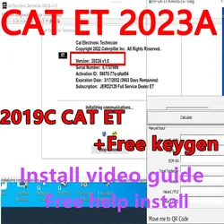 Software de diagnóstico técnico eletrônico com desbloqueio, Keygen Vídeo, gato vermelho, 2023A, 2021A, 2022A, 2019C, 2018C, 2017A, Cat ET, ET3