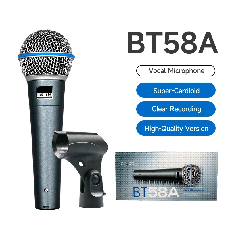 BT 58A Vocal Microphone - Single Element Supercardioid Dynamic Mic for Stage and Studio