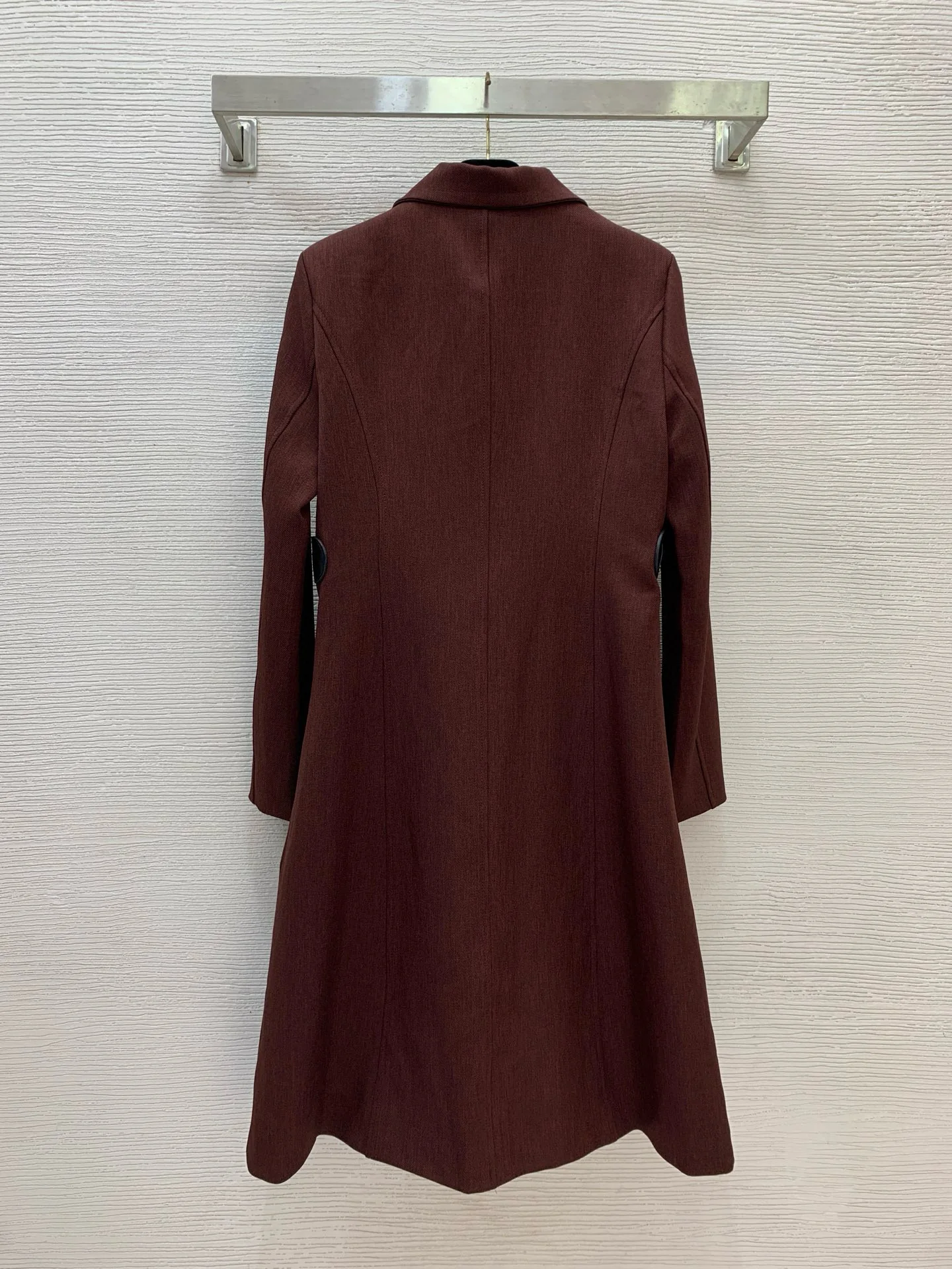 

Elegant Cotton Solid Color Women Slim Mid-length Coat Fashion Leather Decoration Waist Lapel Long-sleeved Jacket A16