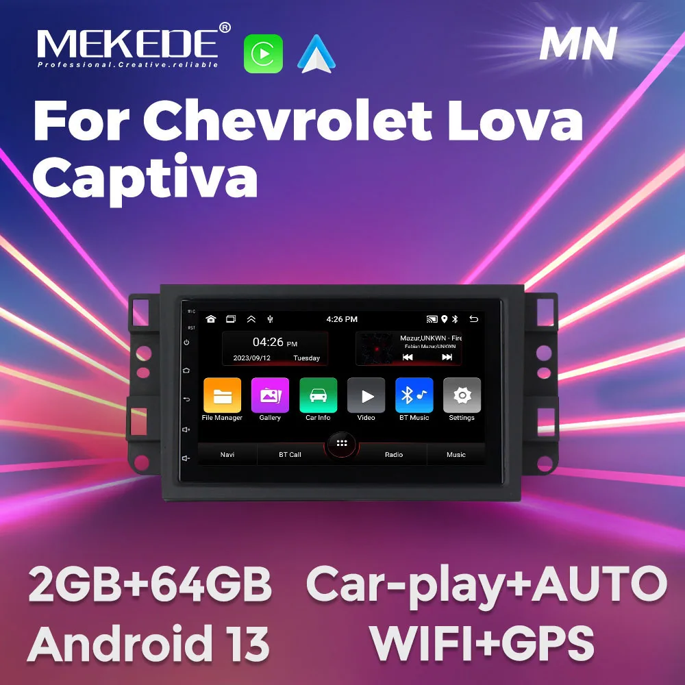 

MEKEDE автомобильный экран стерео радио для Chevrolet Lova Captiva Gentra Aveo Epica 2006-2011 Carplay Android Auto WIFI 7 дюймов головной блок