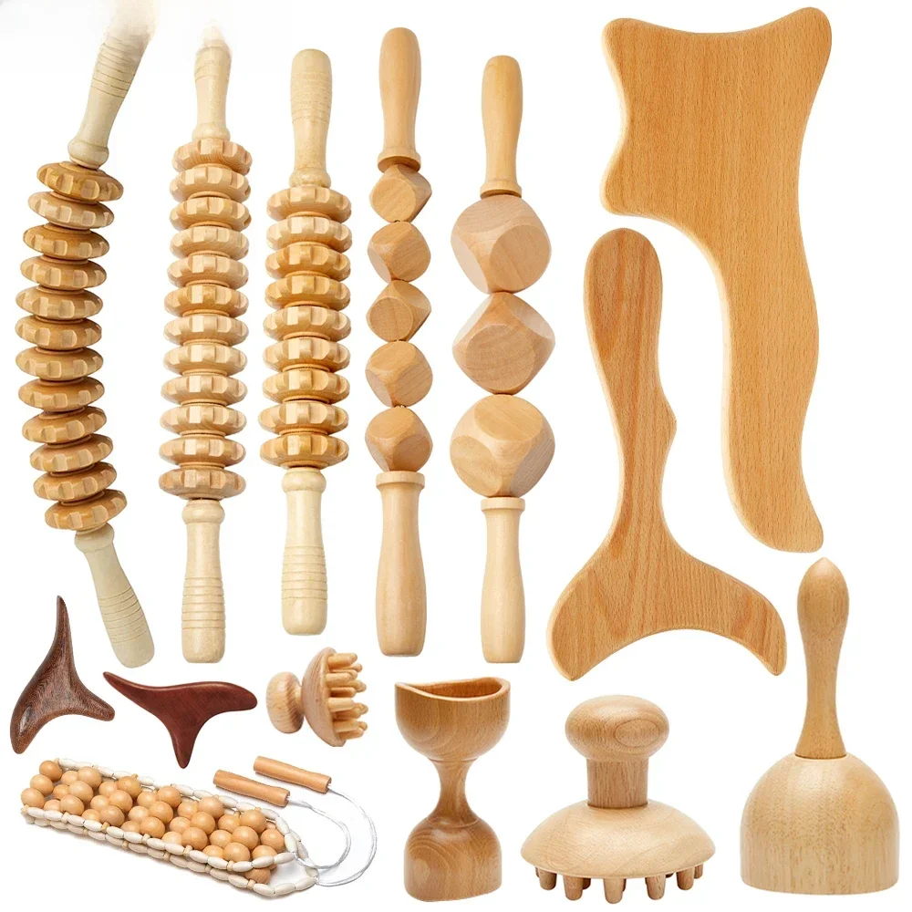 Massagegeräte aus Holz, Lymphdrainage-Massagegerät aus Holz, Anti-Cellulite-Körperformungswerkzeuge