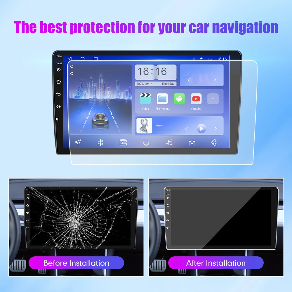 Car Tempered Glass Protective Film Car Sticker For 9 10.1 inch Car Radio Stereo DVD GPS Touch Full LCD Screen