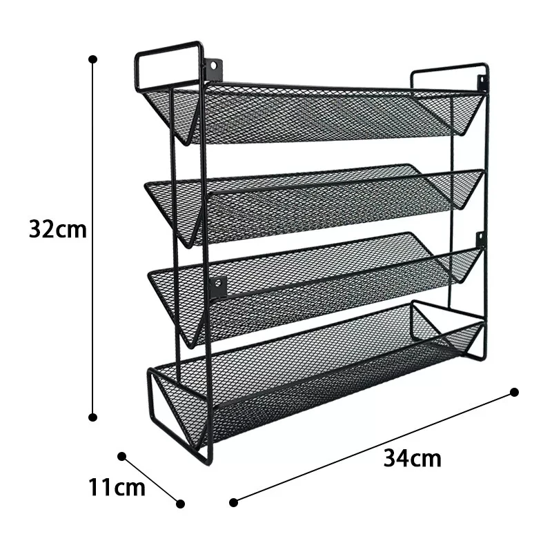 4 Tier Spice Rack Organizer Kitchen Countertop Space-Saving for Cabinet Herb Jars Storage Holder Wall Mounted