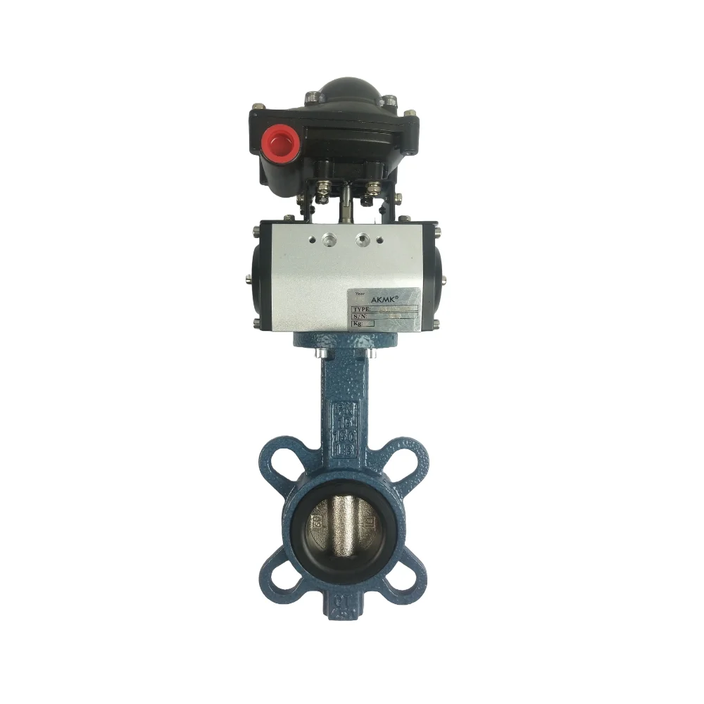 Pneumatic wafer Butterfly Valve with Limit signal Switch