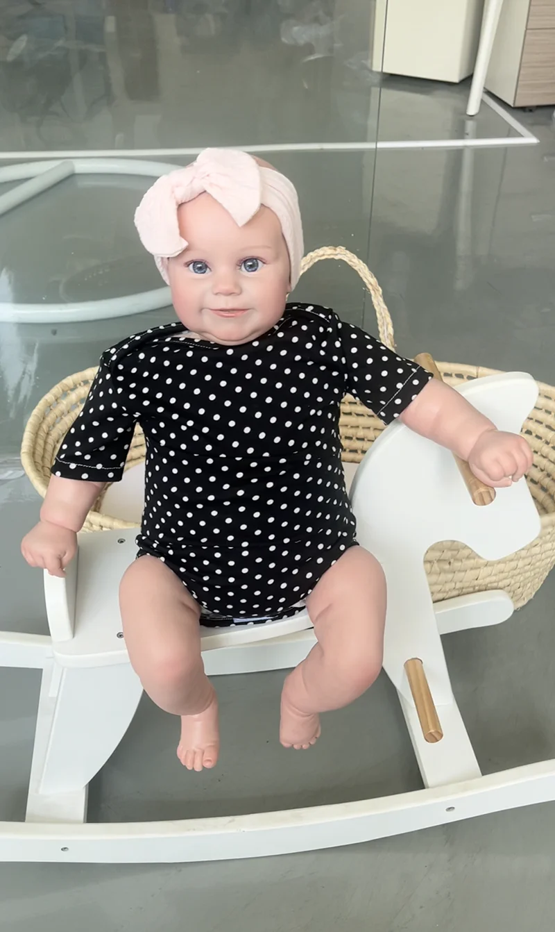 50/60CM Two Options Reborn Baby Doll Toddler Real Soft Touch Maddie with Hand-Drawing Hair High Quality Handmade Doll