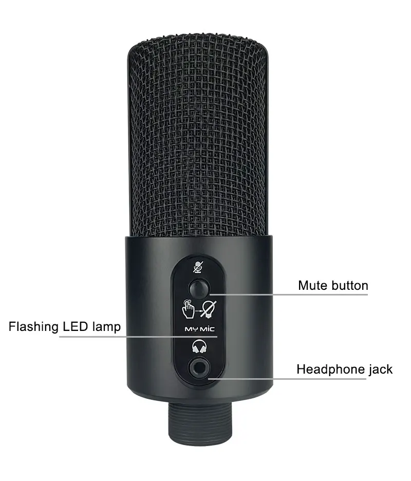 MY MIC W110 192khz USB Condenser studio Computer Gaming Microphone Mics For Laptop Recording Podcasting Broadcasting with stand