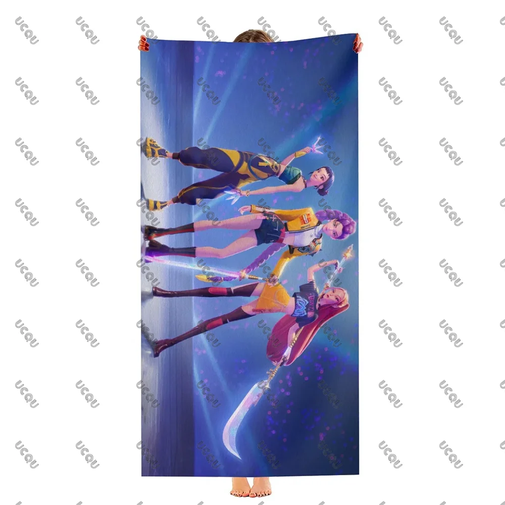 KPop شيطان الصيادين عيد ميلاد مناشف السباحة حمام في الهواء الطلق الموسيقى عاشق منشفة الشاطئ التجفيف السريع هدية النساء فتاة أطفال بنين المشجعين #5