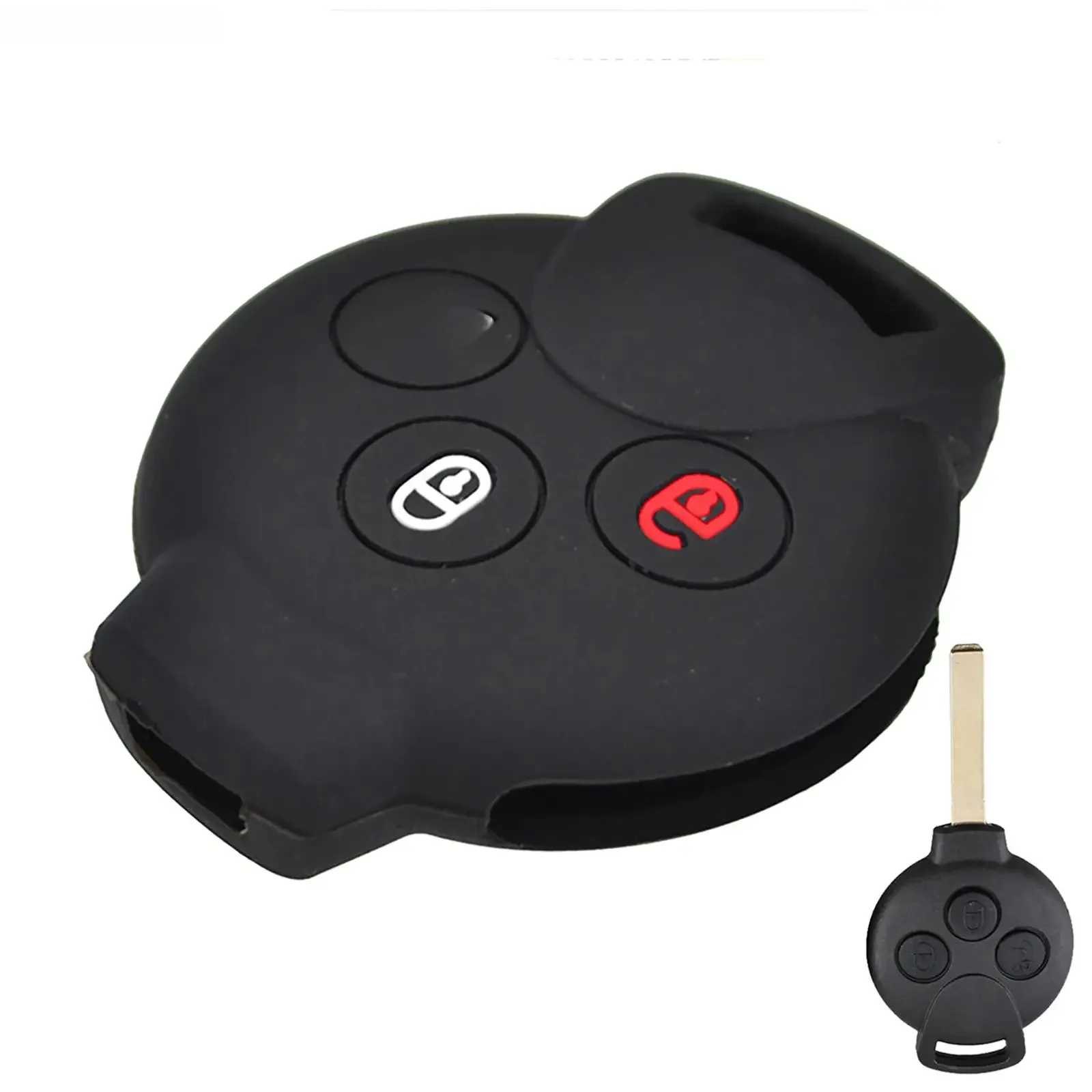 Étui pour clé télécommande de voiture en Silicone, coque pour Smart Fortwo City coupé Cabrio Crossblade Roadster K Forfour 2007 – 2015