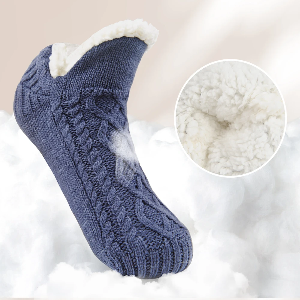 Thermal Mens Slipper Socks Winter Warm Short Cotton Thickened Home Sleeping Soft Non Slip Grip Fuzzy Floor Sock Fluffy Male