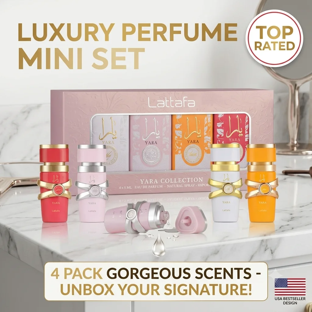 Lattafa Yara Collection 4x5ml Eau de Parfum Set for Women Unisex Perfume Gift Set Yara Yara Moi Yara Tous Yara Candy