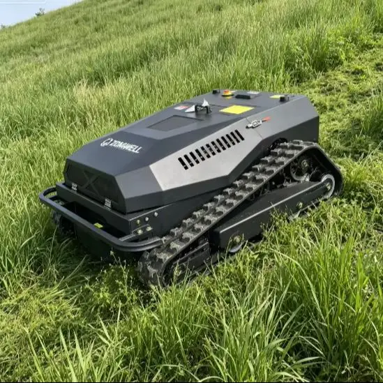 

High-Horsepower Twin-Cylinder Tracked Smart Lawn Mower - Remote Control All-Terrain Outdoor Garden Care Robot