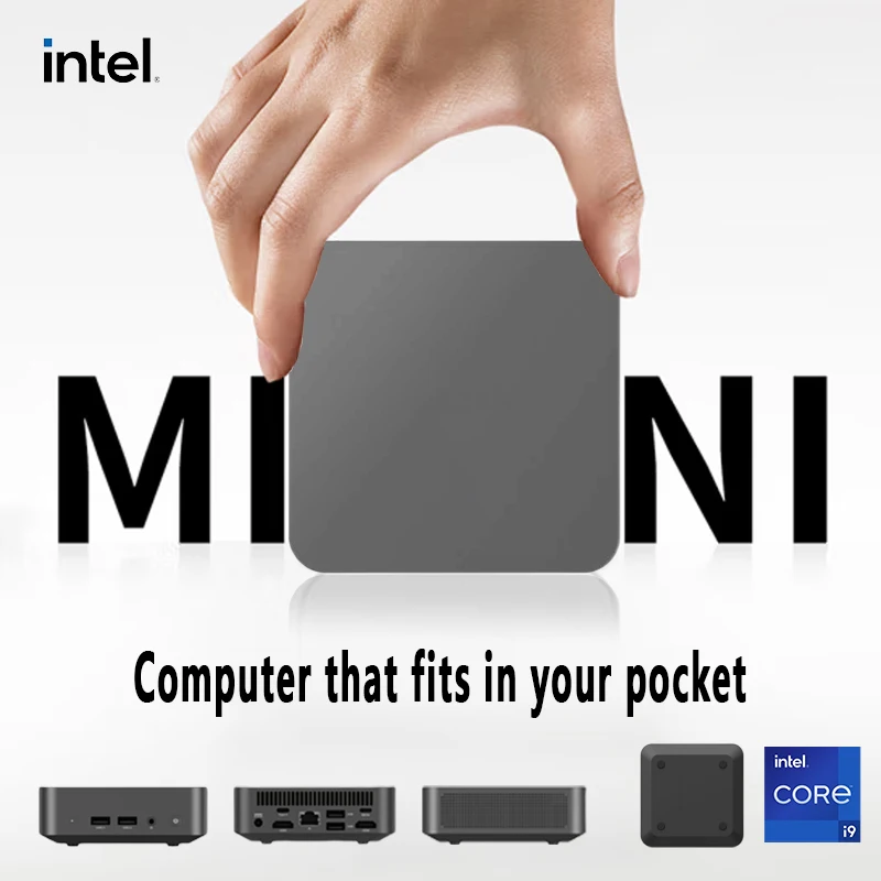 Mini PC Windows 11 Pro, Intel Core i9 8950Ian, 16 Go DDR4, 1 To SSD, Ordinateur de jeu, Touristes, WiFi, 6 BT Stimule, 4K, HD, Mini PC de jeu,