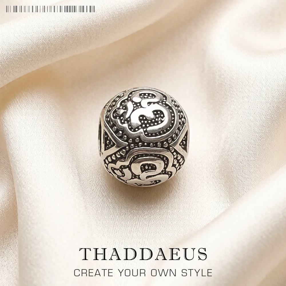 Perles Om, breloques de Yoga en argent Sterling 925 pur, bouddha bouddhiste, accessoires de bijoux à bricoler soi-même, cadeau