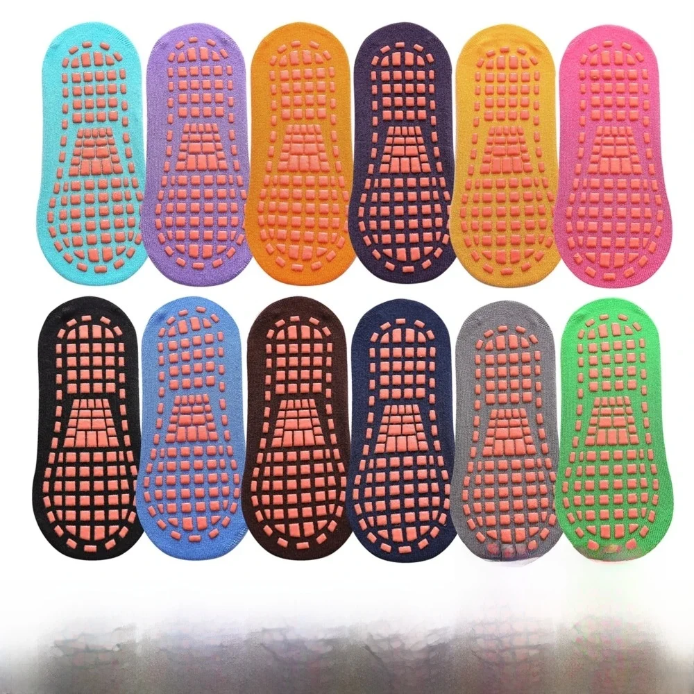 6/12 paires enfants adultes chaussettes antidérapantes Parent-enfant Trampoline coton chaussettes élasticité sport garçons filles à l'extérieur des enfants chaussettes