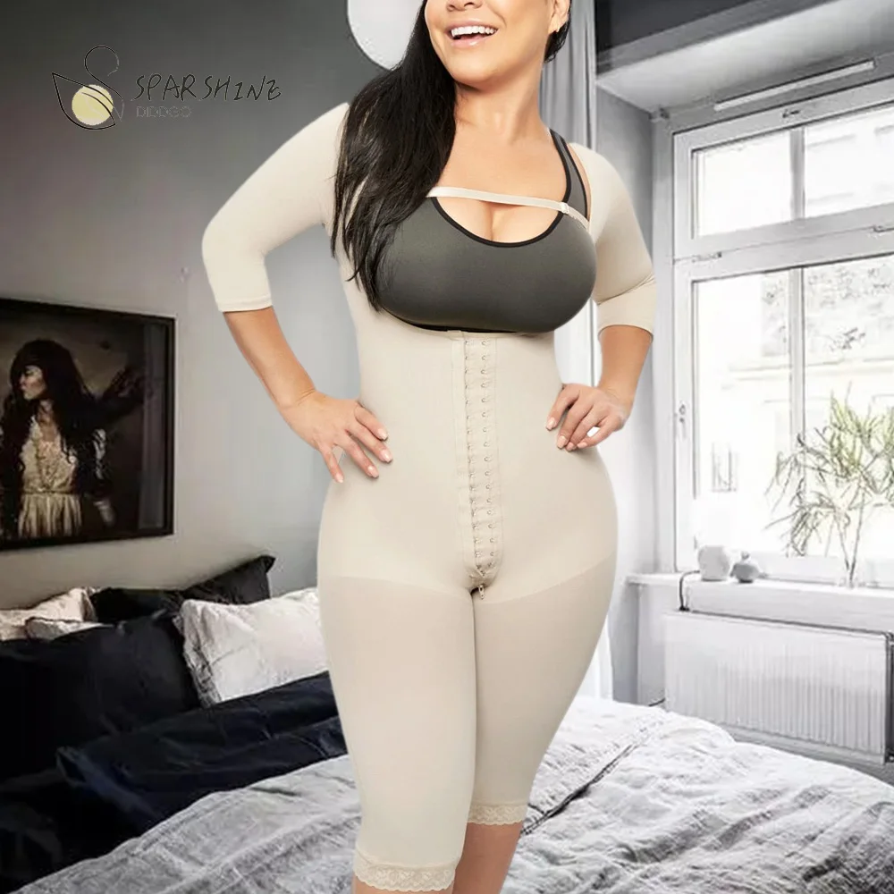 

Full Body Shapewear Bodysuit for Women Long Sleeves Tummy Control Shapewear Slimming Weight Loss Faja