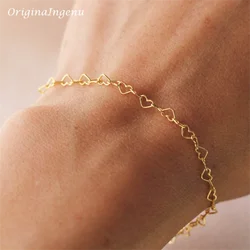 14K Gold Filled Heart Chain Bracelet Minimal Bracelet Handmade Jewelry Tarnish Resistant Jewelry Hypoallergenic Bracelet