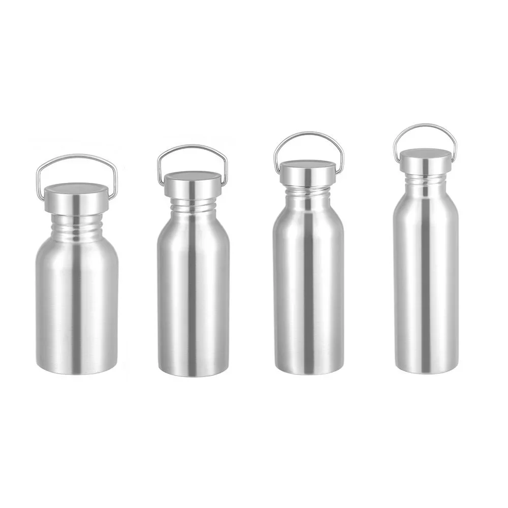 AliExpress 350/500/600/750ML Stainless Steel Bicycle Water Bottle Sports Fitness Single Walled Bottles Vacuum Insulated Metal Flask