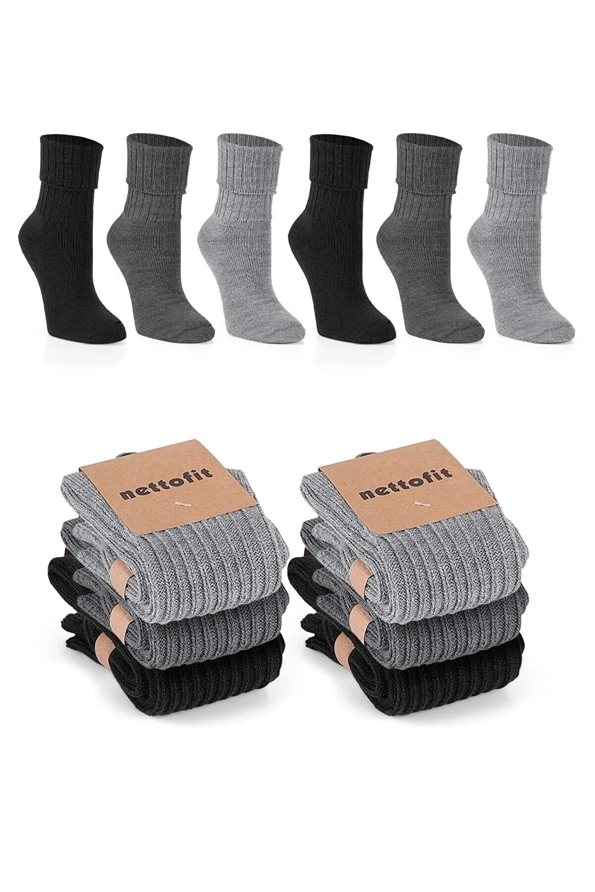 

6 Pieces Thermal Winter Woolen Women's Socks Soft Warm