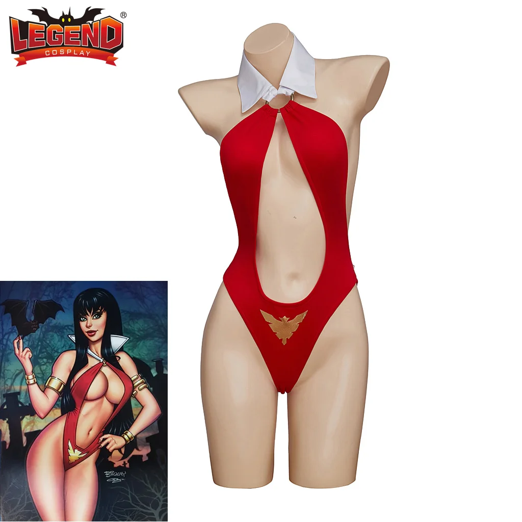 Костюм для косплея Vampirella, Красный боди, сексуальный костюм супергероя из комиксов, костюм вампира, нижнее белье, косплей костюм, женский комбинезон для взрослых