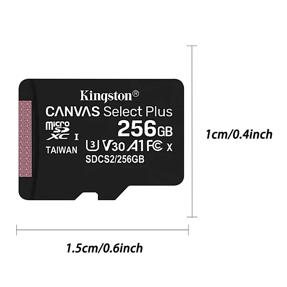 بطاقة ذاكرة كينجستون تصل إلى 200 ميجابايت/ثانية مايكرو SD TF 64 جيجابايت 256 جيجابايت 128 جيجابايت 512 جيجابايت 1 تيرا بايت سرعة القراءة فئة 10 U1 V30 A1 فلاش للإلكترونية