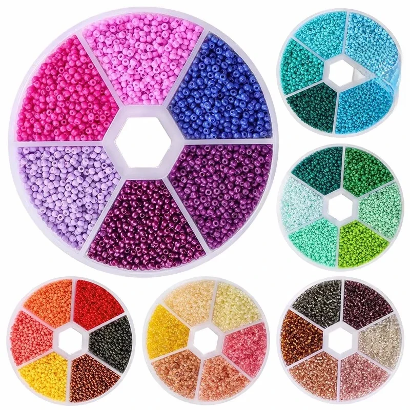 Kit de perles de rocaille en verre de 2mm, Kit de fabrication de bracelets, petites perles, assortiment de couleurs, artisanat, perles amples pour la fabrication de bijoux, artisanat d'art DIY