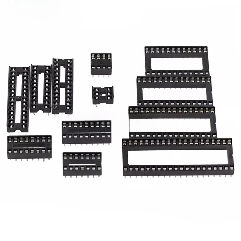 10PCS IC Sockets 2.54mm Connector 8 14 16 18 20 24 28 40 Pin DIP Socket Chips Base DIP6 DIP8 DIP14 DIP16 DIP18 DIP20 DIP28 DIP40