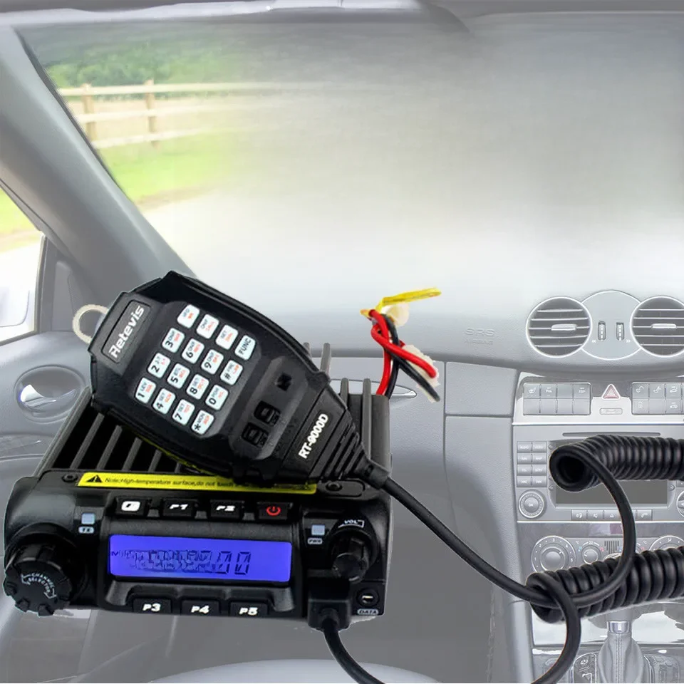 Retevis RT-9000D mobilna stacja radiowa samochodowa Transceiver VHF UHF 200CH Scrambler Walkie Talkie VOX CTCSS/DCS dla autobusu ciężarówki ciężarówka — zdjęcie 2