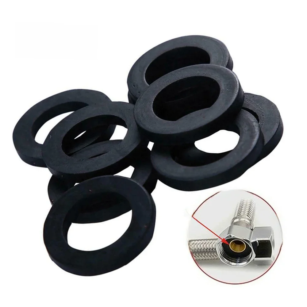 10 pièces anneau en caoutchouc joint plat bague d'étanchéité tuyau Flexible bain salle de bain douche tuyau rondelles joints en caoutchouc pour pomme de douche tuyau
