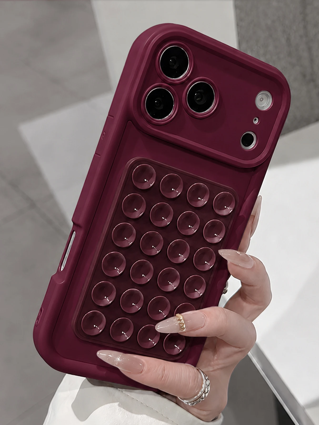 Minimalistisches Silikon-Saugnapf-Case im Color-Blocking-Stil für iPhone 18 17 11 12 13 14 15 16 18 Pro Max Plus, stoßfeste Hülle