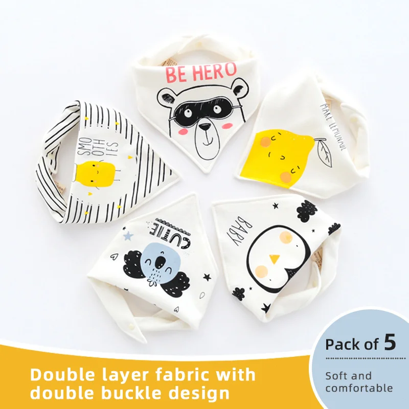 5pcs Triangle towel baby drool towel newborn children baby bib waterproof bib boys and girls bib