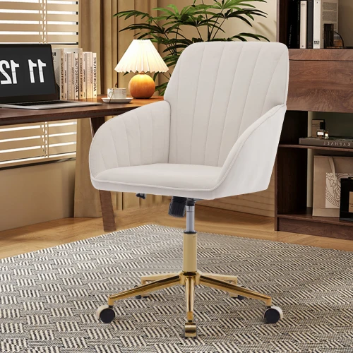 Fauteuil de bureau pivotant réglable en hauteur pour la maison et la chambre, fauteuil pivotant ergonomique avec dossier, adapté aux longues périodes en position assise.