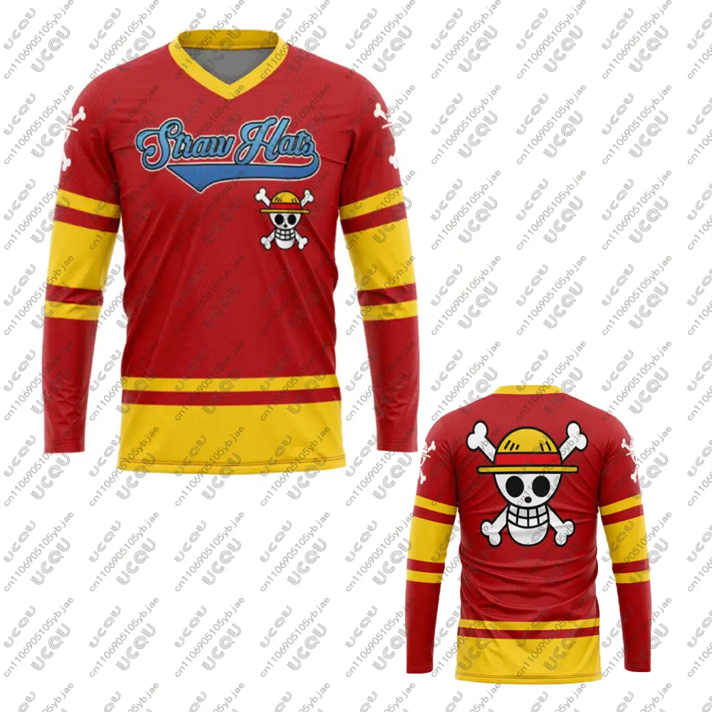 Herren Kinder Top Strohhut Piraten One Piece Hockey Trikot Strohhut Grand Fleet T-Shirt Geschenk Männlich Lässig Atmungsaktiv Schnelltrocknend T-Shirt