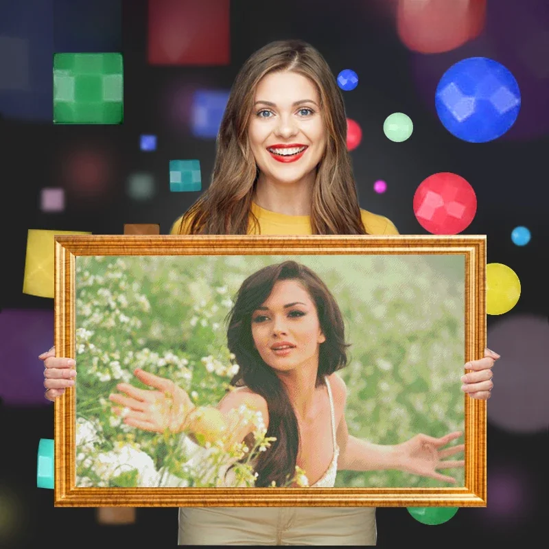 HOMFUN Foto Custom Diamond Schilderen 5D DIY Foto van Steentjes Diamant Borduren 3D Kruissteek Thuis Bruiloft Decoratie - afbeelding 2
